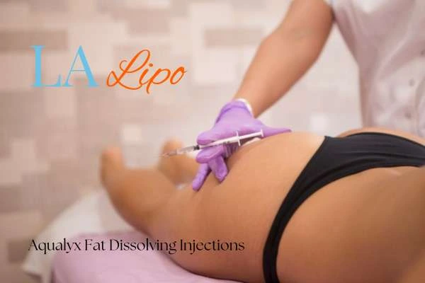 Woman having fat dissolving injections Kingston Hill on thighs